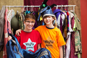 Smiling young friends pose together