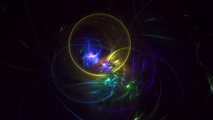 3D rendering abstract fractal light background