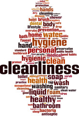 Obraz premium Cleanliness word cloud
