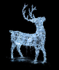 led deer and black background