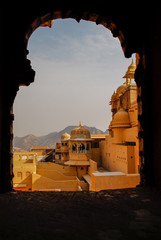India jaipur amber fort window