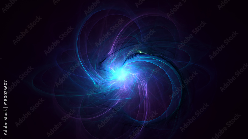 Poster 3d rendering abstract fractal light background