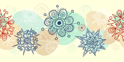 Drawn winter seamless background, Christmas banner