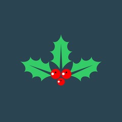 Holly flat vector icon