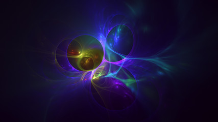 3D rendering abstract fractal light background
