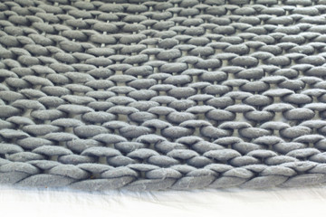 Grey knit giant plaid