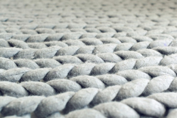 Grey knit giant plaid