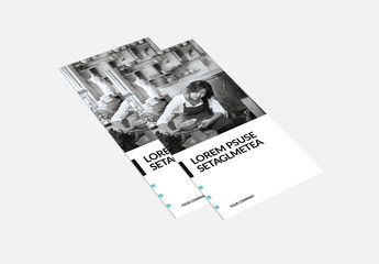 Tri-fold Brochure Layout with Blue Accents 4