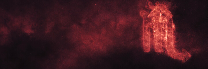 Scorpio Zodiac Sign. Scorpio Horoscope Sign. Template text room.