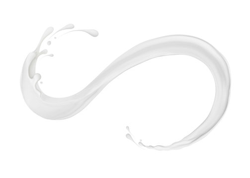Refined splash of cosmetic cream on a white background