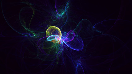 3D rendering abstract fractal light background