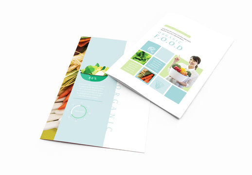 Bi-Fold Brochure Layout With Green Accents 2