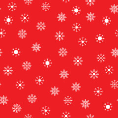 Small snowflakes red seamless pattern
