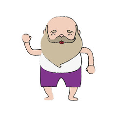 cartoon man with beard icon over white background vector illustration