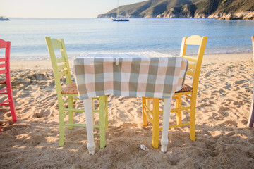 Greek taverna on the beach