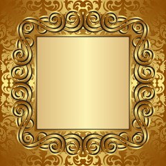 golden frame with ornaments