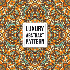 Ethnic floral seamless pattern with mandalas