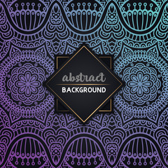 Ethnic floral seamless pattern with mandalas