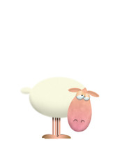 cartoon of sheep staring at the camera