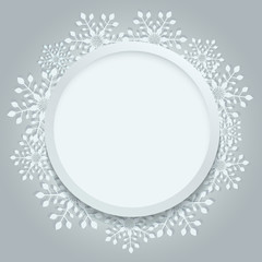 Fototapeta premium Christmas banner snowflake frame