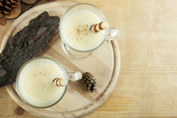 Traditional christmas drink eggnog