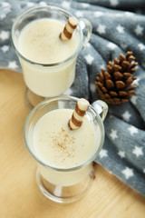 Traditional christmas drink eggnog