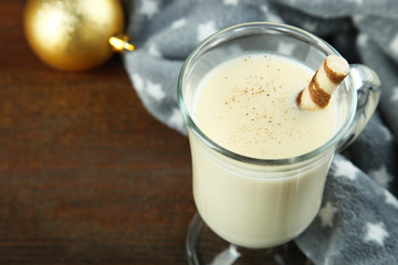 Traditional christmas drink eggnog