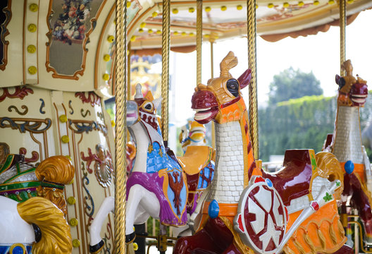 Carousel horse with traditional paintwork