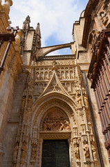 Fototapeta na wymiar Historic buildings and monuments of Seville, Spain. Catedral de Santa Maria de la Sede.