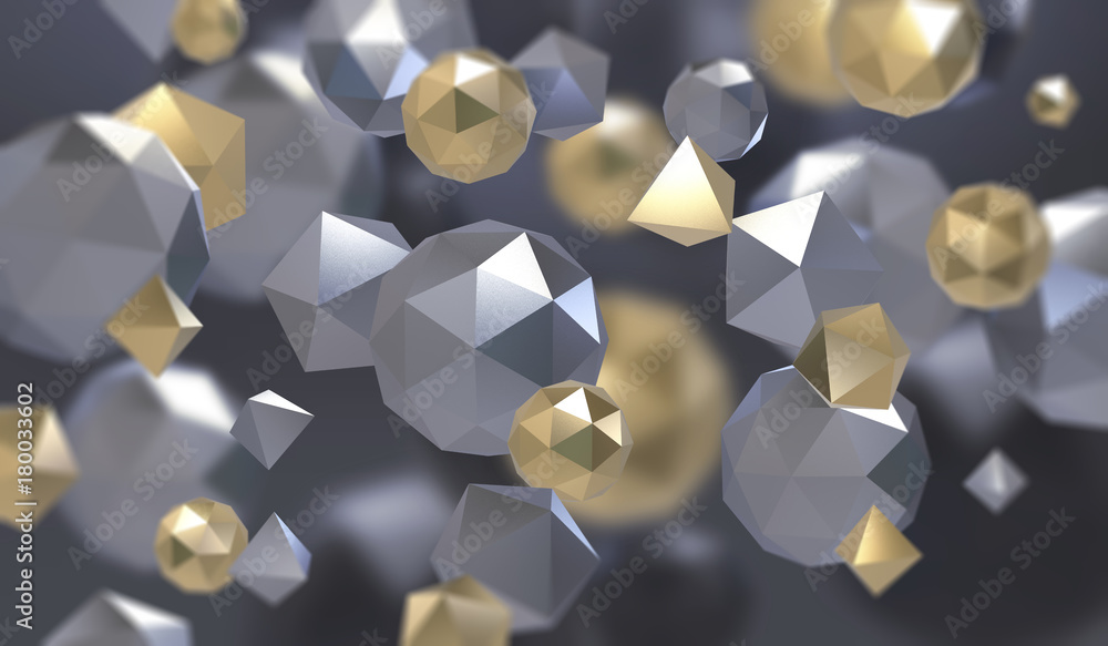 Poster abstract background with geometric shape from triangular faces. chaotic composition of low poly elem