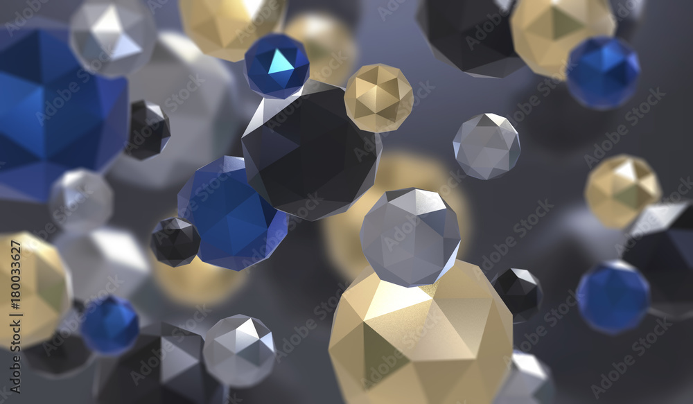 Poster abstract background with geometric shape from triangular faces. chaotic composition of low poly elem