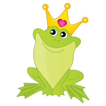 Vector Frog Princess with Golden Crown