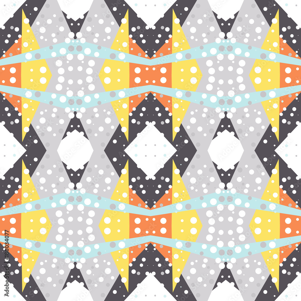 Poster abstract seamless geometric background. the combination of circles and triangles in the pattern.