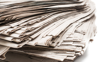 a stack of newspapers