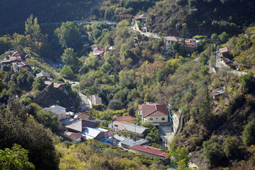 Fototapeta premium Old village and mountain