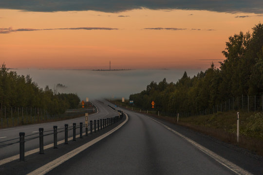 Sunrise with fog an early morning