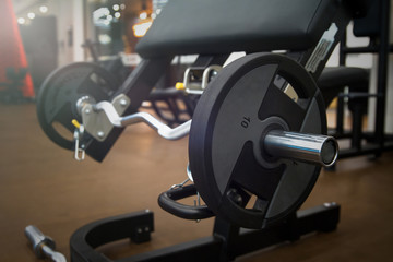 Interior gym with sports equipment.