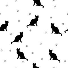 Traces of a cat,seamlees pattern