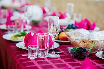 Decoration on the holiday table.