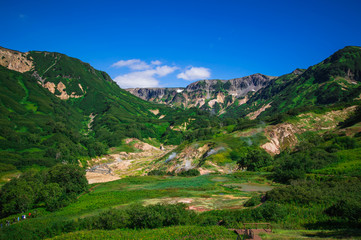 Fototapeta na wymiar Valley of Geysers, Kamchatka, Russia. Close-up. Top view