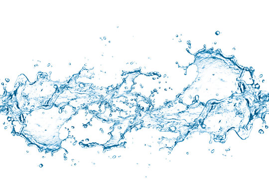 Blue water splashes over white background. 3D illustration © nebo13