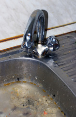 a clogged kitchen sink