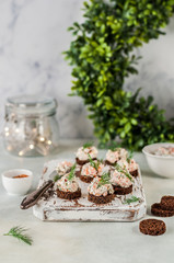 Salmon and Cheese Pate on Rye Bread
