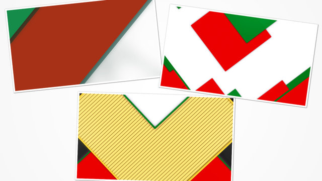 Red and Green Squares and Bars Transitions Pack