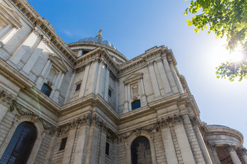 Looking up at St Paul's Cathedral, London