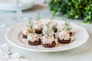 Salmon and Cheese Pate on Rye Bread