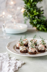 Salmon and Cheese Pate on Rye Bread