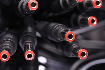 Charging cable DC power supply closeup