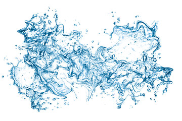 Fototapeta na wymiar water splash with bubbles isolated on white