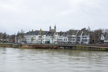 View of Maastricht city centre on the Meuse river